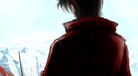 チョモランマ山頂(ほぼ模写です)